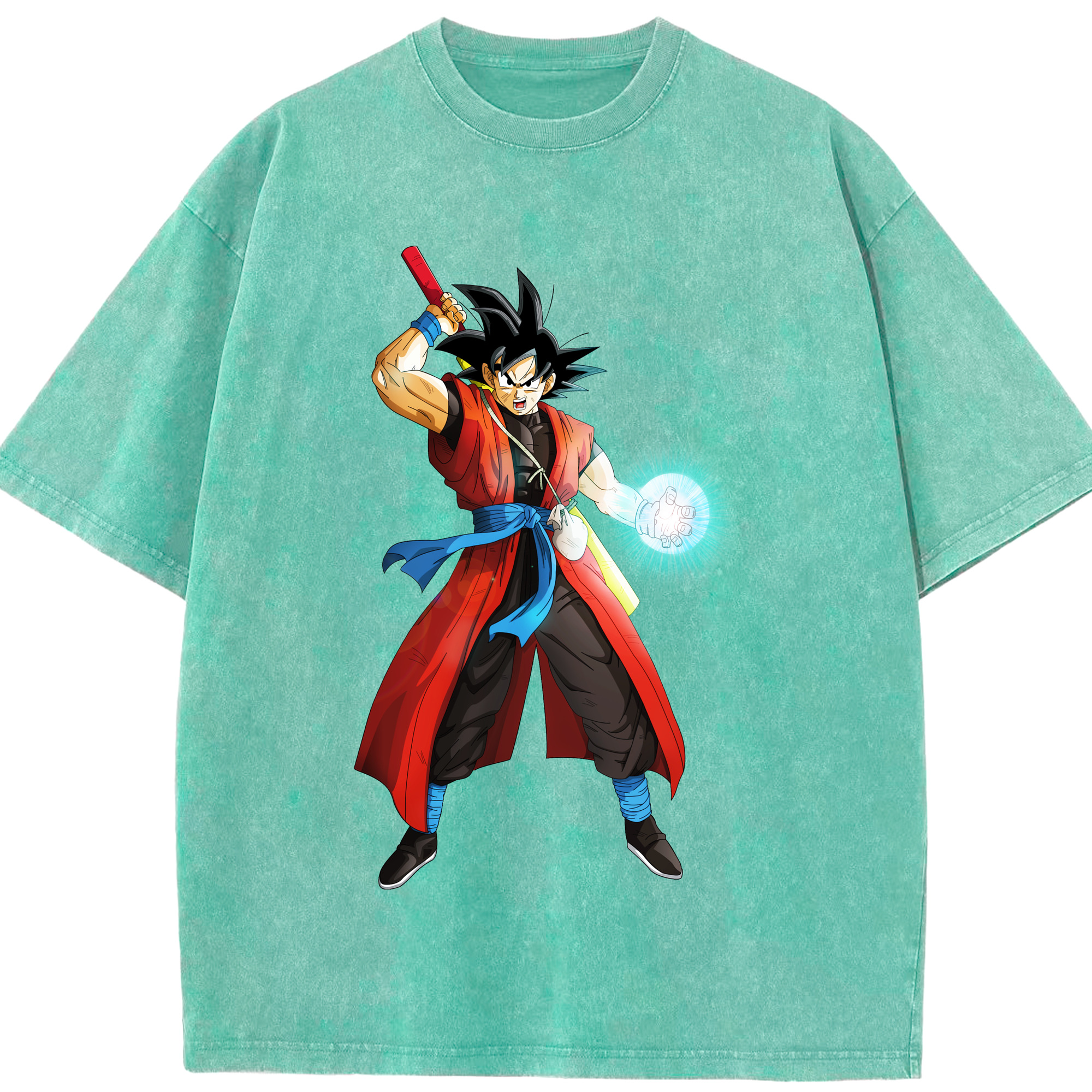 （画像用） ドラゴンボール 孫悟空（そん ごくう）Son Goku カカロット DRAGON BALL Kakarotto 綿100% ヴィンテージ風 半袖Tシャツ（フロントプリント）